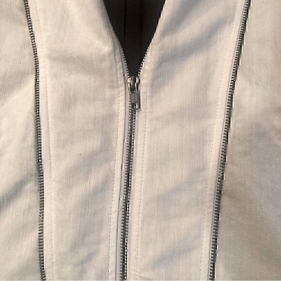 NWT Sandrine Rose x Free People Zip Bomber Jacket in Dust White Size M - Picture 9 of 11